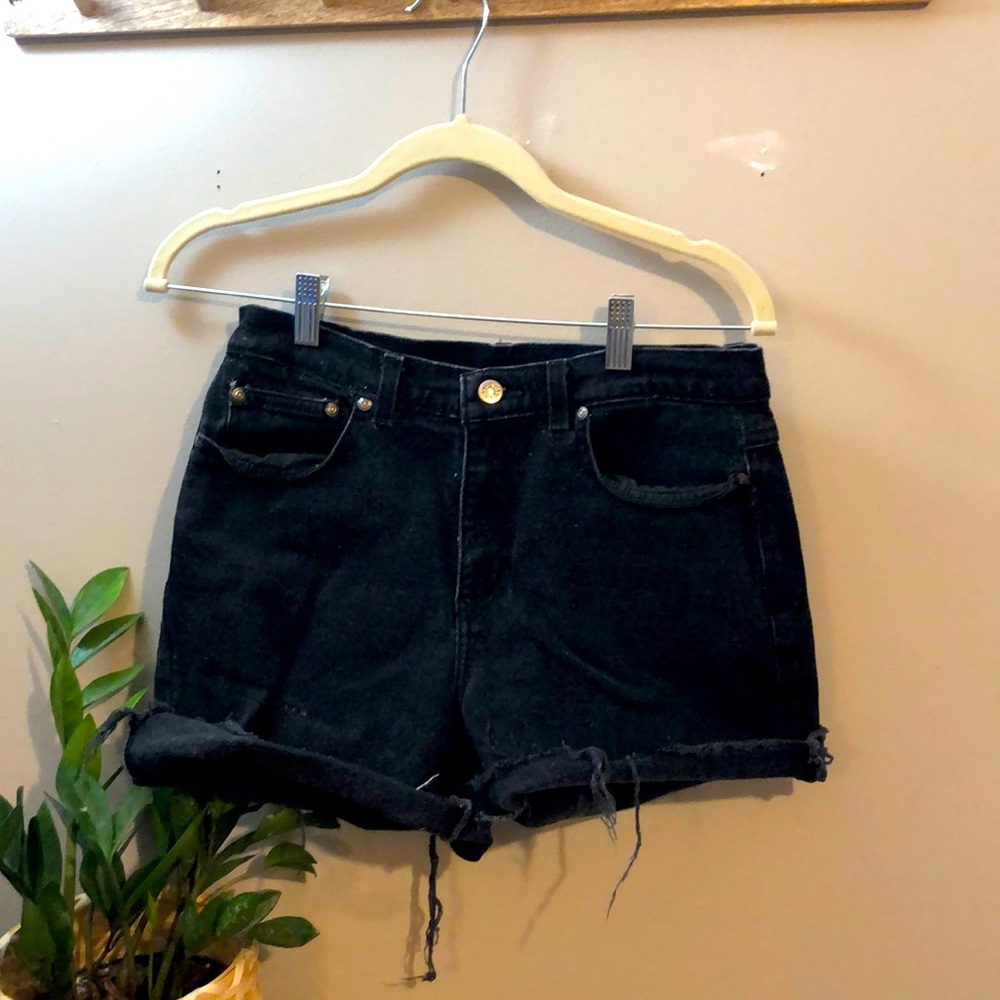 Vintage black denim shorts